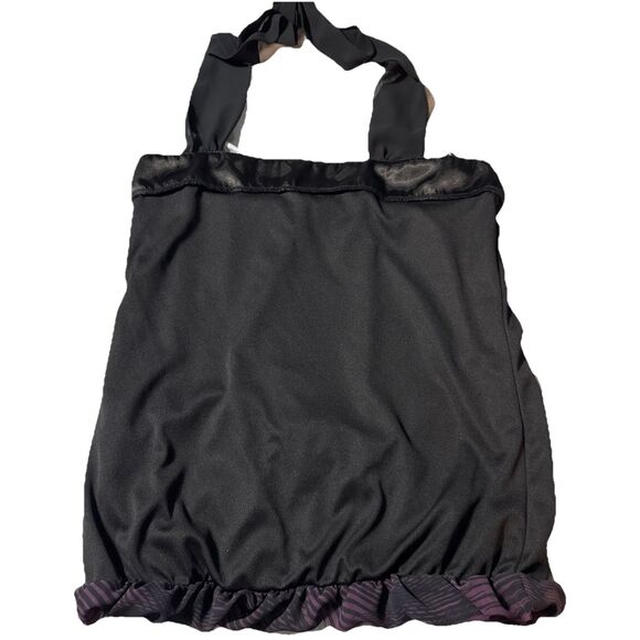 Vanity Junior Girls L Black Purple 100% Polyester Sleeveless Baby Doll Top Y2K - Picture 7 of 7